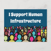 Ik steun de menselijke infrastructuur briefkaart (Voorkant)