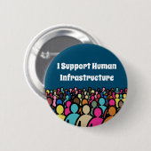 Ik steun de menselijke infrastructuur ronde button 5,7 cm (Voorkant /achterkant)