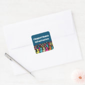 Ik steun de menselijke infrastructuur vierkante sticker (Envelop)