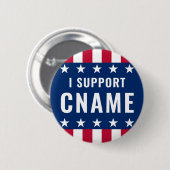Ik steun de naam van de kandidaat voor politieke v ronde button 5,7 cm (Voorkant /achterkant)