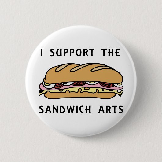 Ik steun de sandwich-kunst ronde button 5,7 cm (Voorkant)