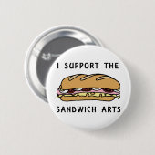Ik steun de sandwich-kunst ronde button 5,7 cm (Voorkant /achterkant)