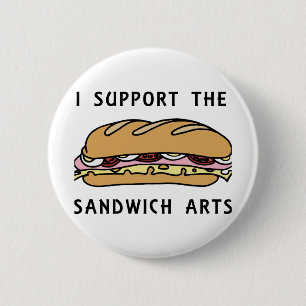 Ik steun de sandwich-kunst ronde button 5,7 cm