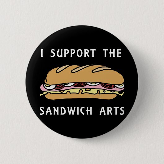 Ik steun de sandwich-kunst ronde button 5,7 cm (Voorkant)
