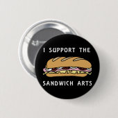 Ik steun de sandwich-kunst ronde button 5,7 cm (Voorkant /achterkant)