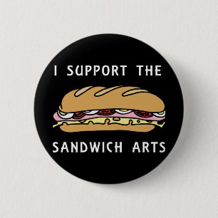 Ik steun de sandwich-kunst ronde button 5,7 cm