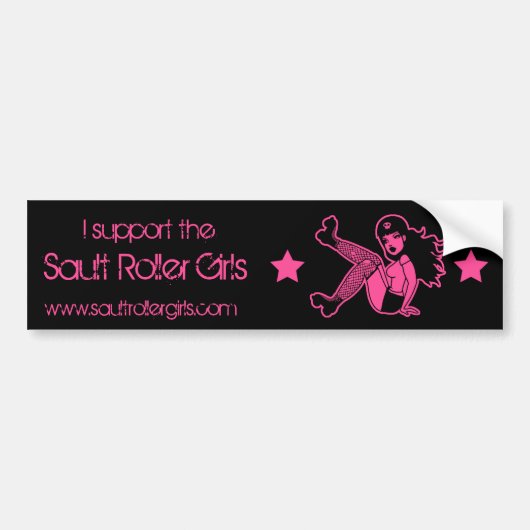 Ik steun de Sault Roller Girls Bumpersticker (Voorkant)