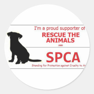"Ik steun de SPCA..." Ronde Sticker