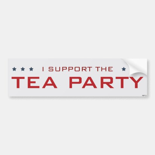 Ik steun de Tea Party Bumpersticker (Voorkant)
