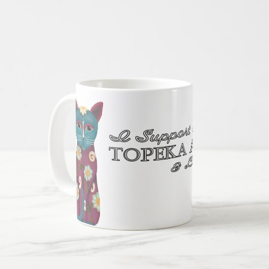 Ik steun de Topeka Art Guild Mok (Voorkant links)