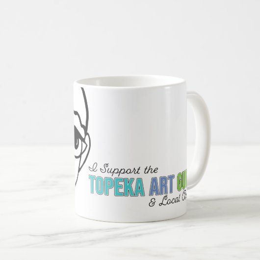 Ik steun de Topeka Art Guild Mok (Voorkant rechts)