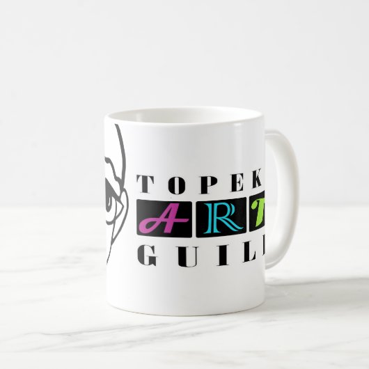 Ik steun de Topeka Art Guild Mok (Voorkant rechts)