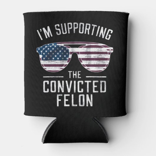 Ik steun de veroordeelde misdadiger Pro Trump 2024 Blikjeskoeler (Voorkant)