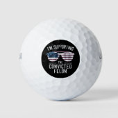 Ik steun de veroordeelde misdadiger Pro Trump 2024 Golfballen (Voorkant)