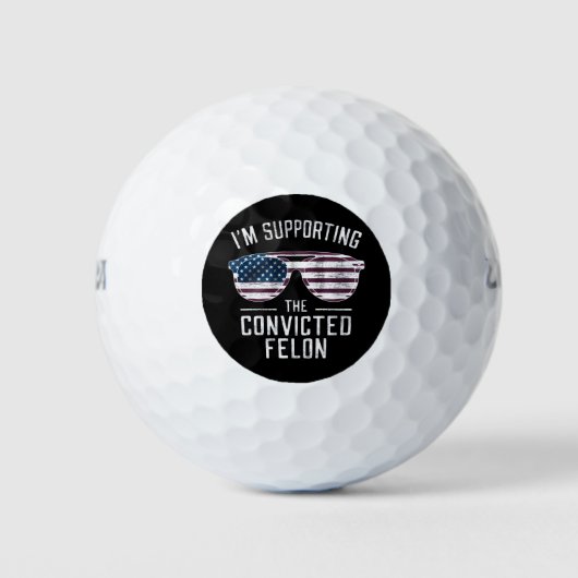 Ik steun de veroordeelde misdadiger Pro Trump 2024 Golfballen (Voorkant)