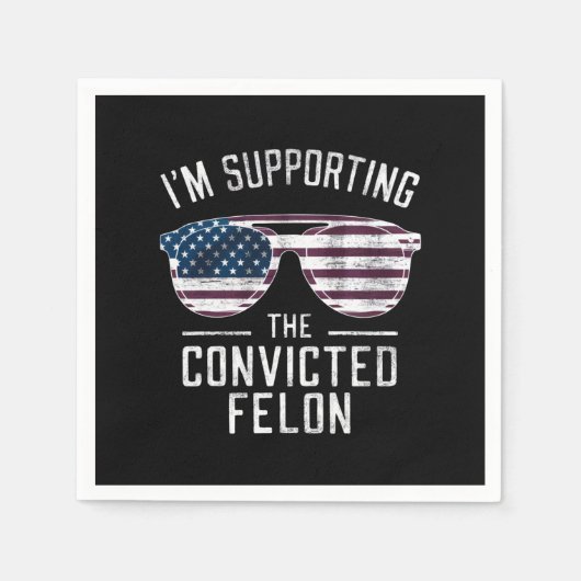Ik steun de veroordeelde misdadiger Pro Trump 2024 Servet (Voorkant)