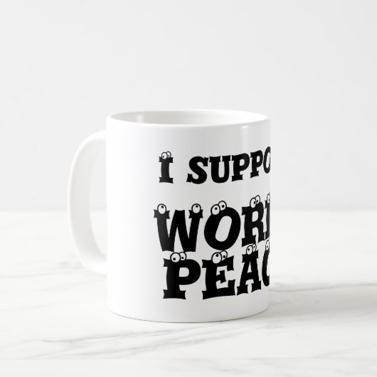 IK STEUN DE WERELD-VREDESmok Koffiemok (Voorkant links)