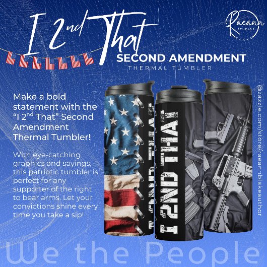 Ik steun die Second Amendment Thermische Tumbler Thermosbeker