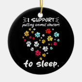 Ik Steun Dierermisbruikers Terug Prikken Poot Lief Keramisch Ornament (Voorkant)