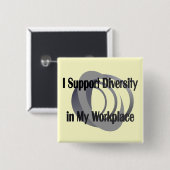 Ik steun Diversiteit in Mijn Button van de Werkpla (Voorkant /achterkant)