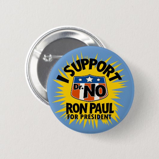 Ik steun Dr. No Ron Paul Button (Voorkant /achterkant)