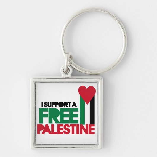 Ik steun een vrije palestine sleutelhanger (Voorkant)
