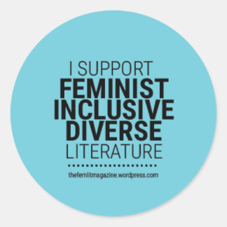"Ik steun feministische/diverse/inclusieve" litera Ronde Sticker