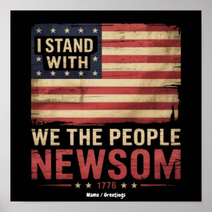 Ik Steun Gavin Newsom Gouverneur Supporter Verenig Poster