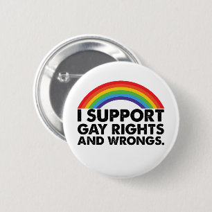 Ik steun gayrechten en gay onrecht gays ronde button 5,7 cm