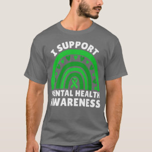 Ik steun geestelijke gezondheidsvoorlichting groen t-shirt