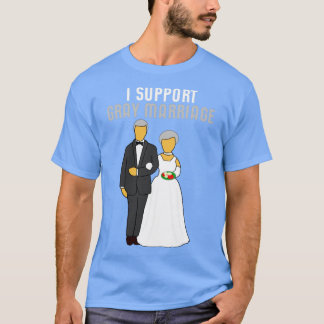 Ik steun Grijze bruiloft voor huwelijk T-shirt