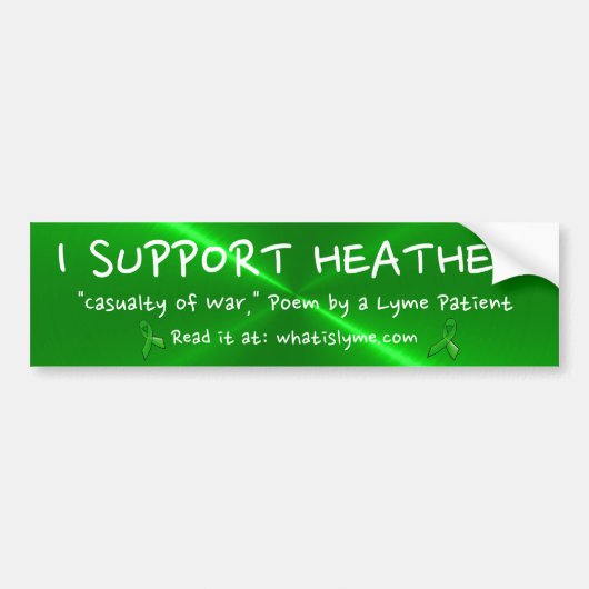 Ik steun Heather, bumpersticker oorlogsslachtoffer (Voorkant)