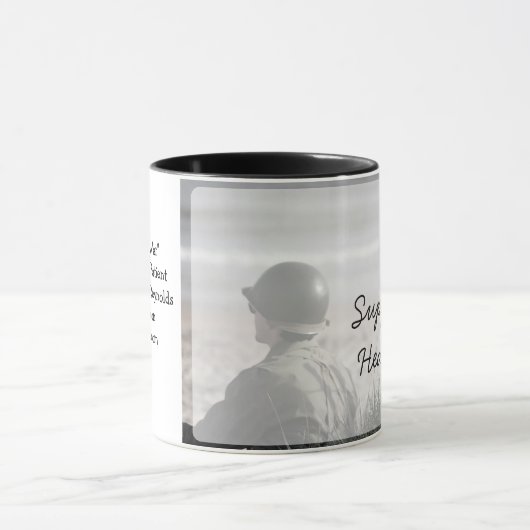 Ik steun Heather, slachtoffer van de oorlog gedich Mok (Midden)