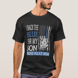 Ik steun het blauw voor mijn zoon Trotse Politie M T-shirt