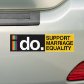 IK STEUN HET HETELIJK GELIJKHEID BUMPERSTICKER (Op auto)