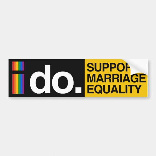 IK STEUN HET HETELIJK GELIJKHEID BUMPERSTICKER (Voorkant)