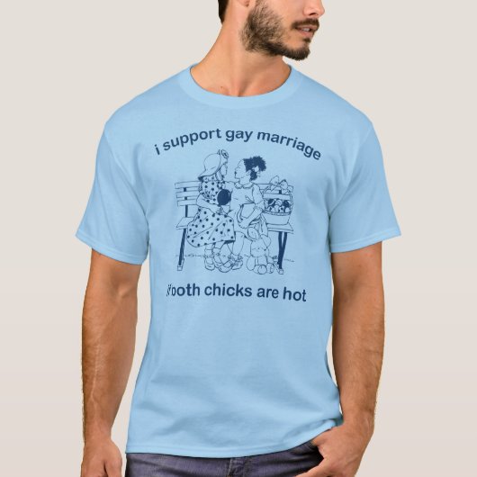 ik steun het homohuwelijk als beide kuikens heet z t-shirt (Voorkant)