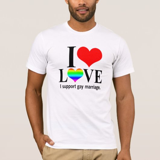 Ik steun het homohuwelijk t-shirt (Voorkant)