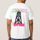 Ik steun het olieveld, het olieveld steunt me t-shirt (Achterkant)