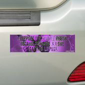 Ik steun het paarse lint- bumpersticker (Op auto)