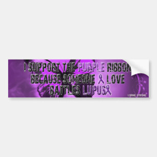 Ik steun het paarse lint- bumpersticker
