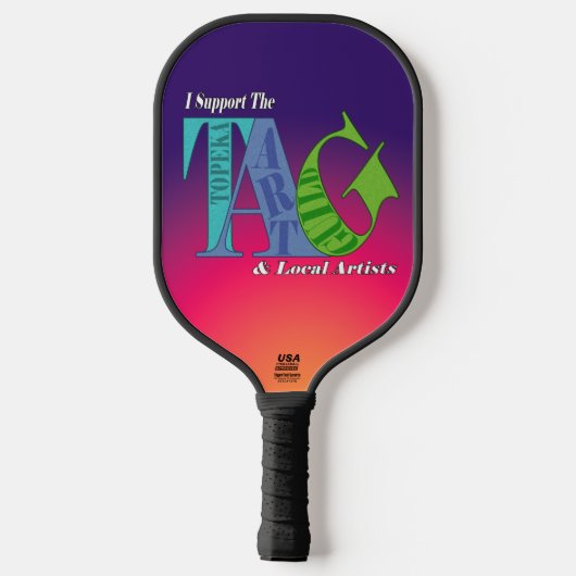Ik steun het Topeka Art Guild Pickleball Paddle (Achterkant)