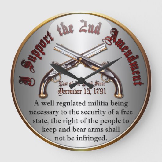 Ik steun het tweede amendement grote klok (Voorkant)