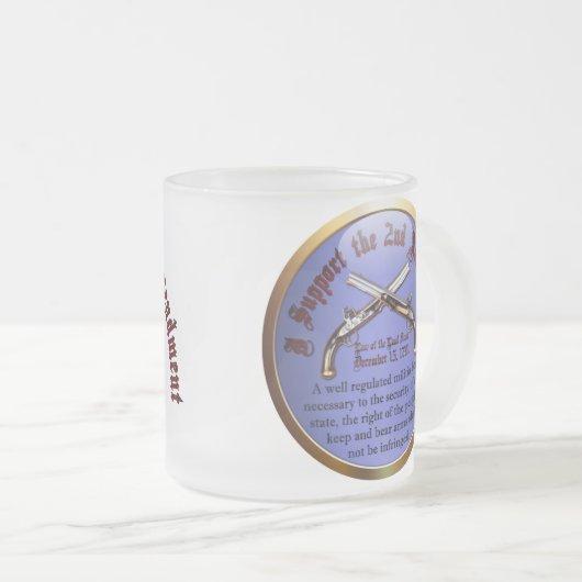 Ik steun het tweede amendement matglas koffiemok (Voorkant rechts)