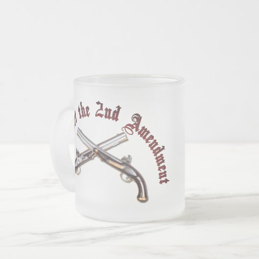 Ik steun het tweede amendement matglas koffiemok (Voorkant links)