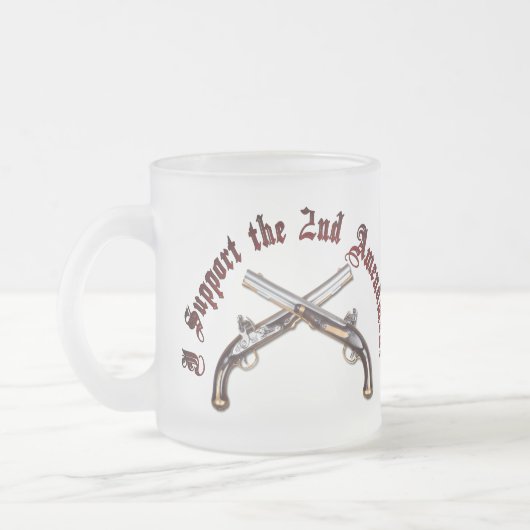 Ik steun het tweede amendement matglas koffiemok (Links)
