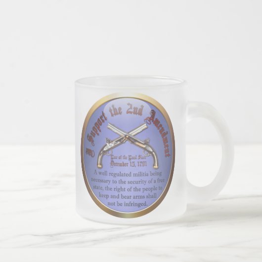 Ik steun het tweede amendement matglas koffiemok (Rechts)