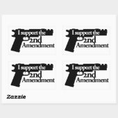 Ik steun het tweede amendement rechthoekige sticker (Vel)