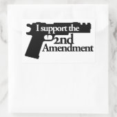 Ik steun het tweede amendement rechthoekige sticker (Tas)