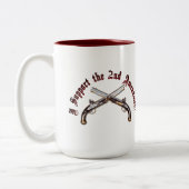 Ik steun het tweede amendement tweekleurige koffiemok (Links)
